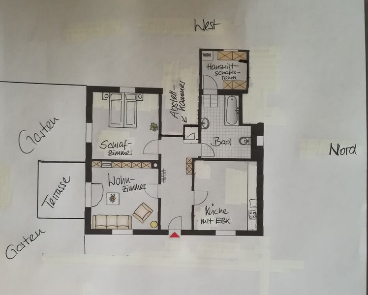 schöne 2,5 ZKB Erdgeschosswohnung mit Garten und EBK in Aichach-Algertshausen